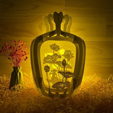 Lotus - 3D Pop-up Light Box Vase File - Cricut File - LightBoxGoodMan