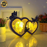 Love 2 - Double Heart Papercut Lightbox File - 7x10,6" - Cricut File - LightBoxGoodMan - LightboxGoodman