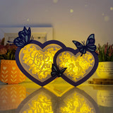 Love 3 - Double Heart Papercut Lightbox File - 7x10,6