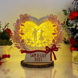 Love 4 - Personalized Heart Papercut Lightbox File - 7x7,6
