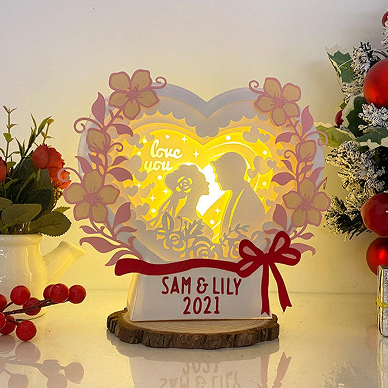 Love 5 - Personalized Heart Papercut Lightbox File - 7x7,6" - Cricut File - LightBoxGoodMan - LightboxGoodman