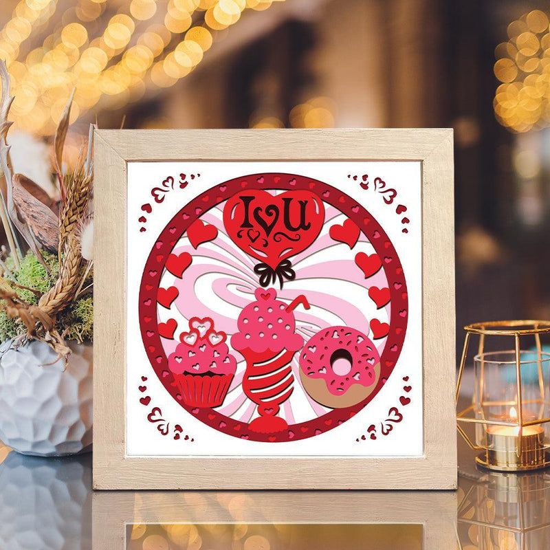 Love Cake – Paper Cut Light Box File - Cricut File - 8x8 Inches - LightBoxGoodMan - LightboxGoodman