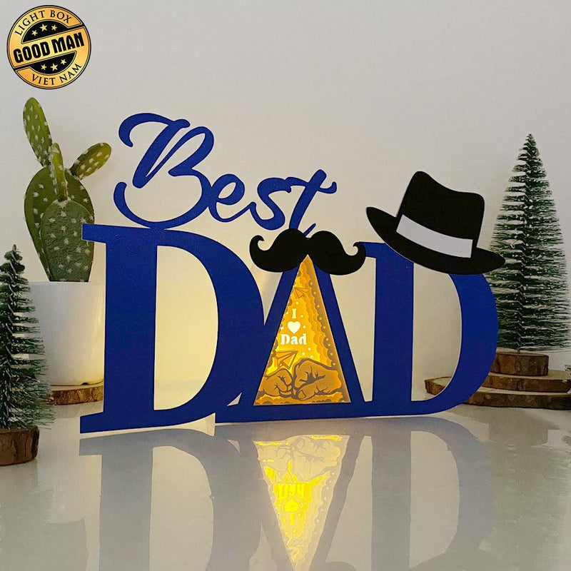 Love Dad - Best Dad Papercut Lightbox File - 7x11.3" - Cricut File - LightBoxGoodMan - LightboxGoodman