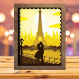 Love in Paris 3 - Paper Cutting Light Box - LightBoxGoodman