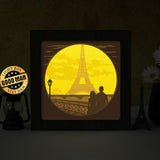 Love In Paris 4 - Paper Cut Light Box File - Cricut File - 8x8 Inches - LightBoxGoodMan - LightboxGoodman