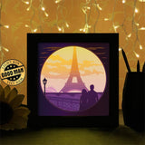 Love In Paris 4 - Paper Cutting Light Box - LightBoxGoodman - LightboxGoodman