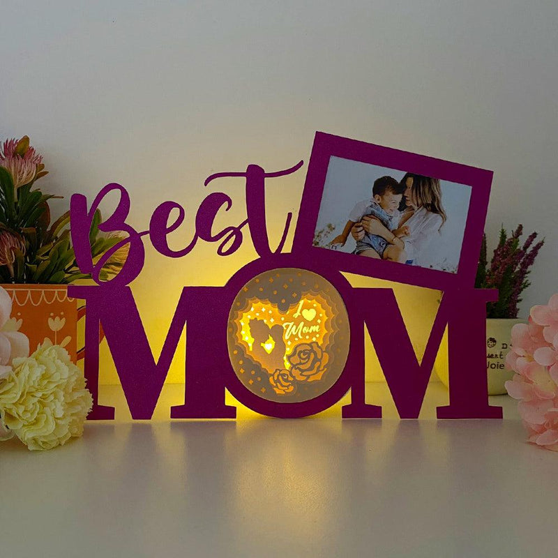 Love Mom - Best Mom Papercut Lightbox File - 11.3x7.4" - Cricut File - LightBoxGoodMan - LightboxGoodman