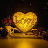 Love - Heart Papercut Lightbox File - 6.3x7.5