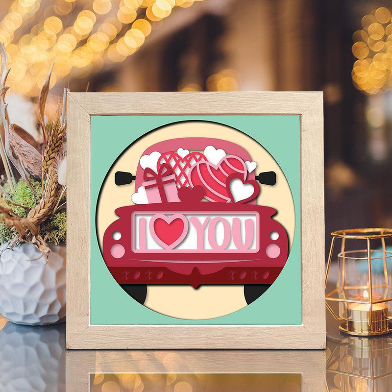 Love Truck 2 – Paper Cut Light Box File - Cricut File - 8x8 Inches - LightBoxGoodMan - LightboxGoodman