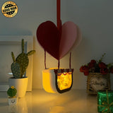 Love You - Paper Cut Air Balloon Light Box File - Cricut File - 5,1x6.2 Inches - LightBoxGoodMan - LightboxGoodman