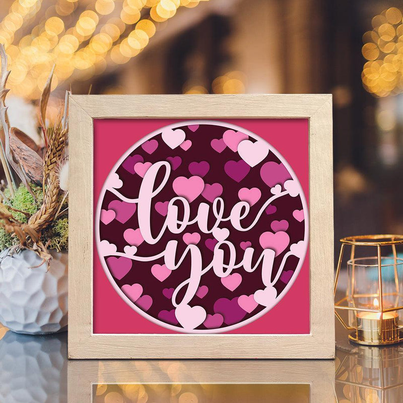 Love You – Paper Cut Light Box File - Cricut File - 8x8 Inches - LightBoxGoodMan - LightboxGoodman