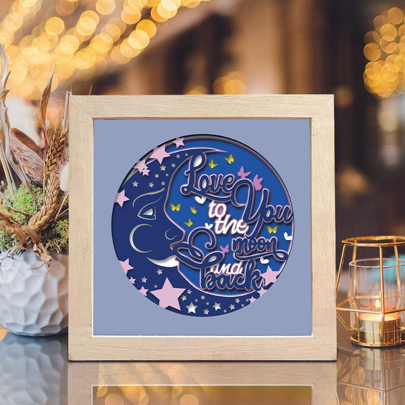 Love You To The Moon And Back– Paper Cut Light Box File - Cricut File - 8x8 Inches - LightBoxGoodMan - LightboxGoodman