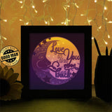 Love You To The Moon And Back - Paper Cutting Light Box - LightBoxGoodman - LightboxGoodman