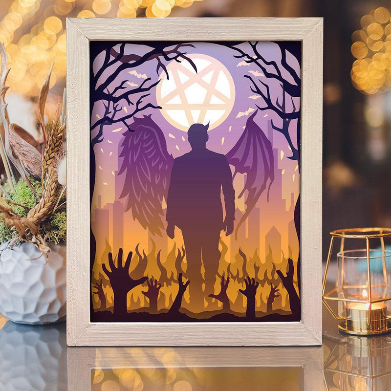 Lucifer - Paper Cut Light Box File - Cricut File - 20x26cm - LightBoxGoodMan - LightboxGoodman