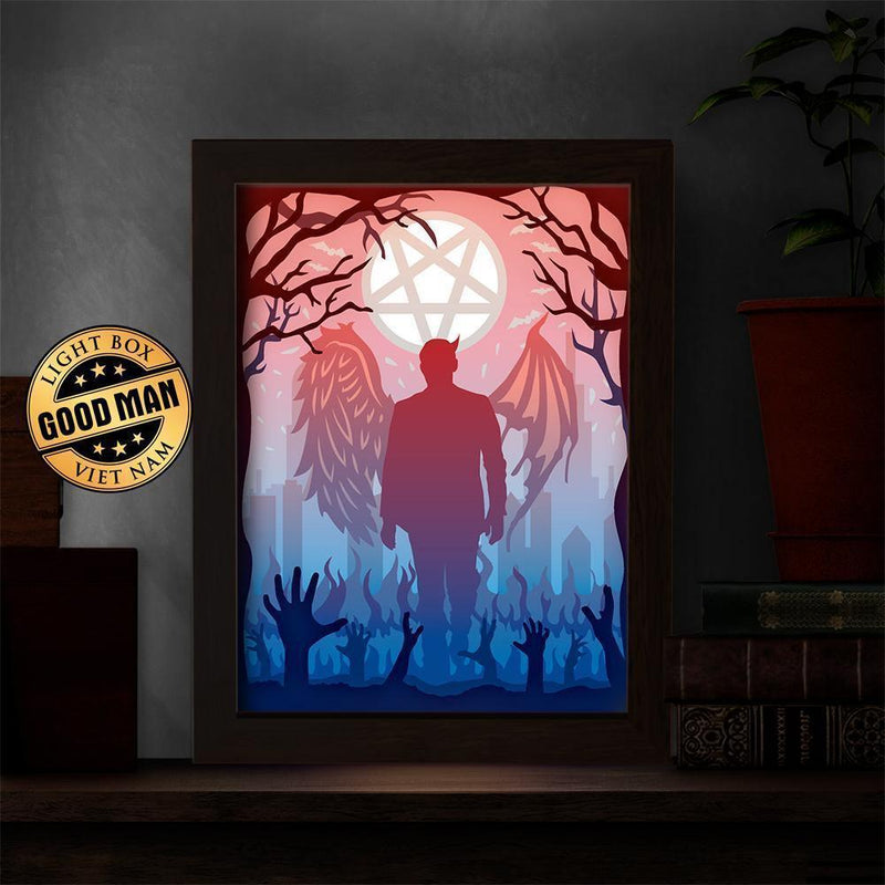Lucifer - Paper Cut Light Box File - Cricut File - 20x26cm - LightBoxGoodMan - LightboxGoodman
