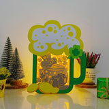 Lucky Beer - St. Patrick's Beer Mug Papercut Lightbox File - Cricut File - 9x7 Inches - LightBoxGoodMan - LightboxGoodman