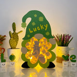 Lucky Gnome - Lucky Gnome Papercut Lightbox File - St Patrick Motif - Cricut File - 10,3x6,3 inches - LightBoxGoodMan