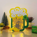 Lucky Gnome - St Patrick Beer Mug Papercut Lightbox File - Cricut File - 9x7 Inches - LightBoxGoodMan - LightboxGoodman