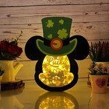 Lucky Mickey Couple - Lucky Mickey Mouse Papercut Lightbox File - St Patrick Motif - Cricut File - 8x7 Inches - LightBoxGoodMan