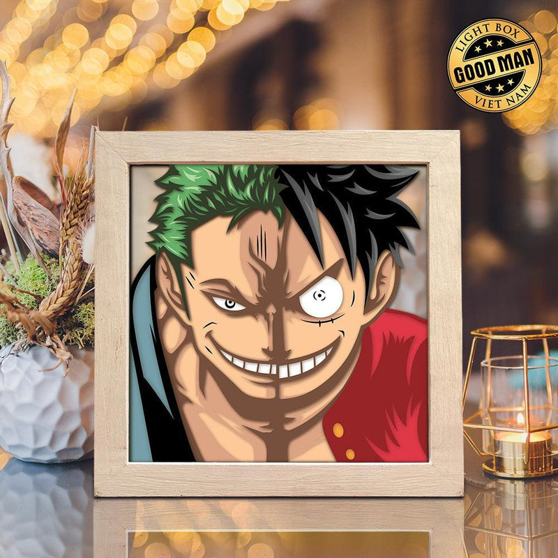 Luffy and Zoro – Paper Cut Light Box File - Cricut File - 8x8 inches - LightBoxGoodMan - LightboxGoodman