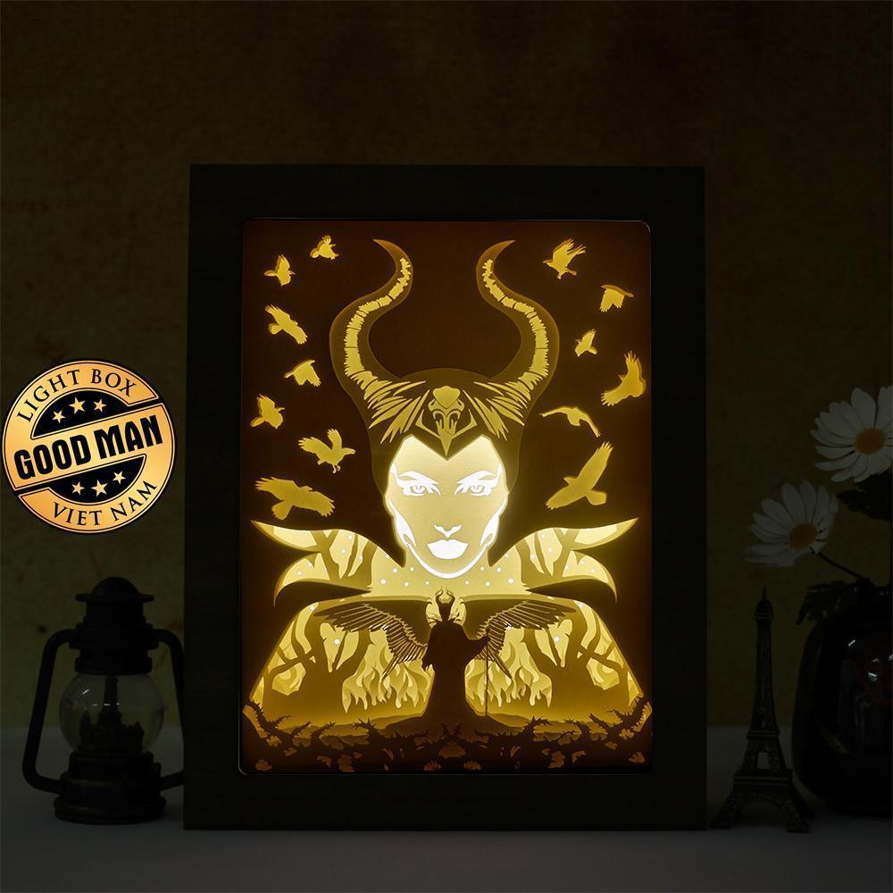 Maleficent 1 – Paper Cut Light Box File - Cricut File - 20x26cm - LightBoxGoodMan - LightboxGoodman