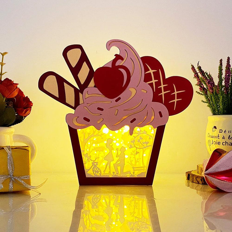 Marry Me - Paper Cut Cupcake Light Box File - Cricut File - 7,2x6,3 inches - LightBoxGoodMan - LightboxGoodman