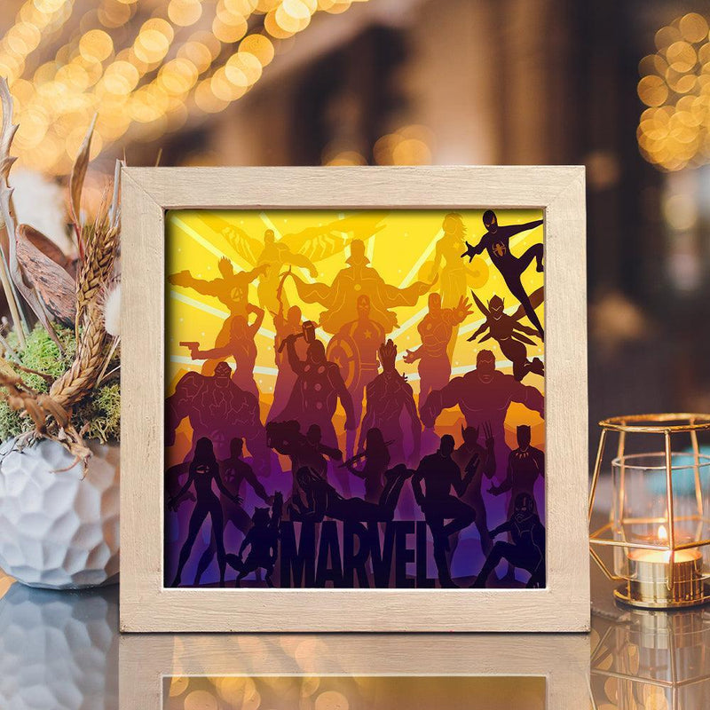 Marvel Square – Paper Cut Light Box File - Cricut File - 20x26cm - LightBoxGoodMan - LightboxGoodman