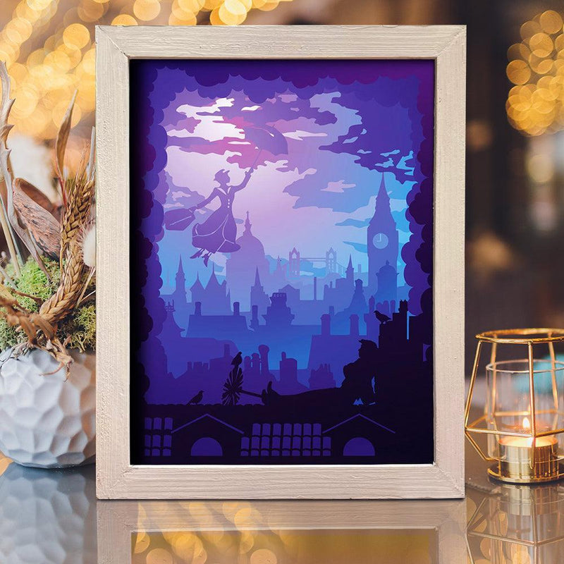 Mary Poppins 1 – Paper Cut Light Box File - Cricut File - 20x26cm - LightBoxGoodMan - LightboxGoodman