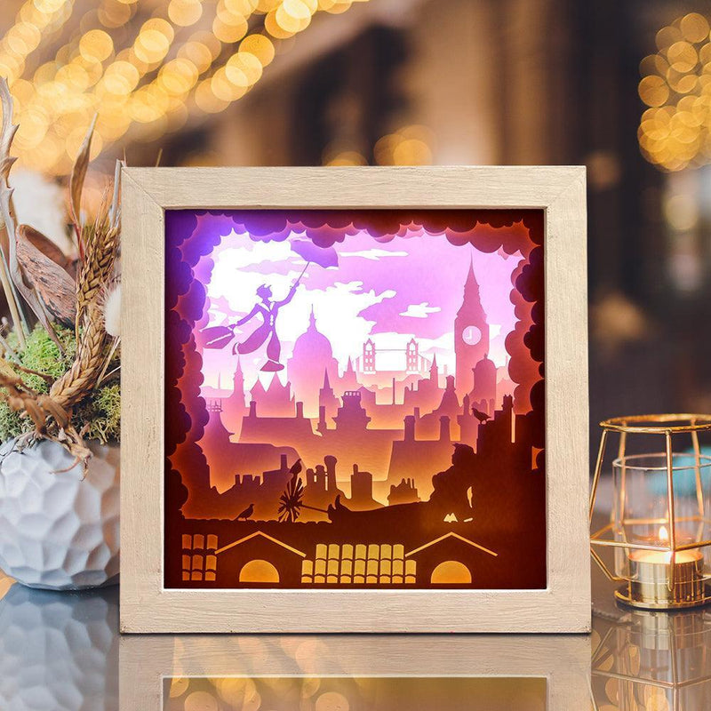 Mary Poppins 2 Square – Paper Cut Light Box File - Cricut File - 20x20cm - LightBoxGoodMan - LightboxGoodman
