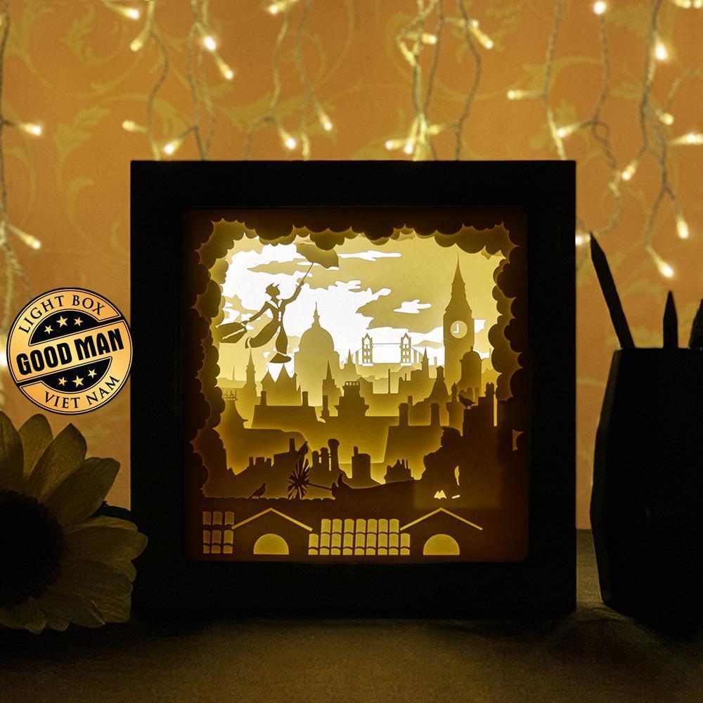 Mary Poppins 2 Square - Paper Cutting Light Box - LightBoxGoodman - LightboxGoodman