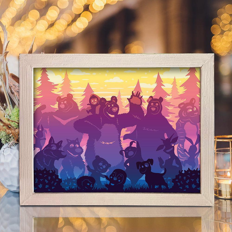 Masha And The Bear – Paper Cut Light Box File - Cricut File - 20x26cm - LightBoxGoodMan - LightboxGoodman