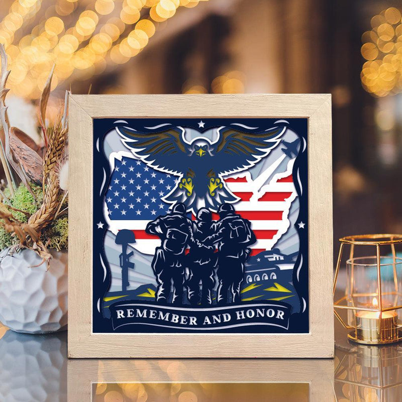Memorial Day 2 – Paper Cut Light Box File - Cricut File - 8x8 inches - LightBoxGoodMan - LightboxGoodman