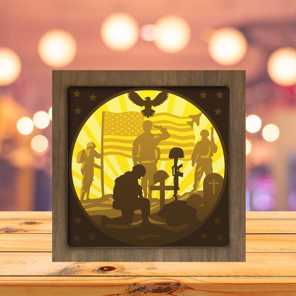 Memorial day paper cutting light box lightboxgoodman
