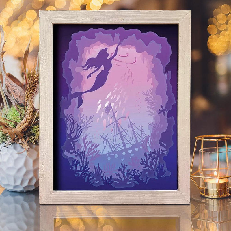 Mermaid 5 – Paper Cut Light Box File - Cricut File - 20x26cm - LightBoxGoodMan - LightboxGoodman