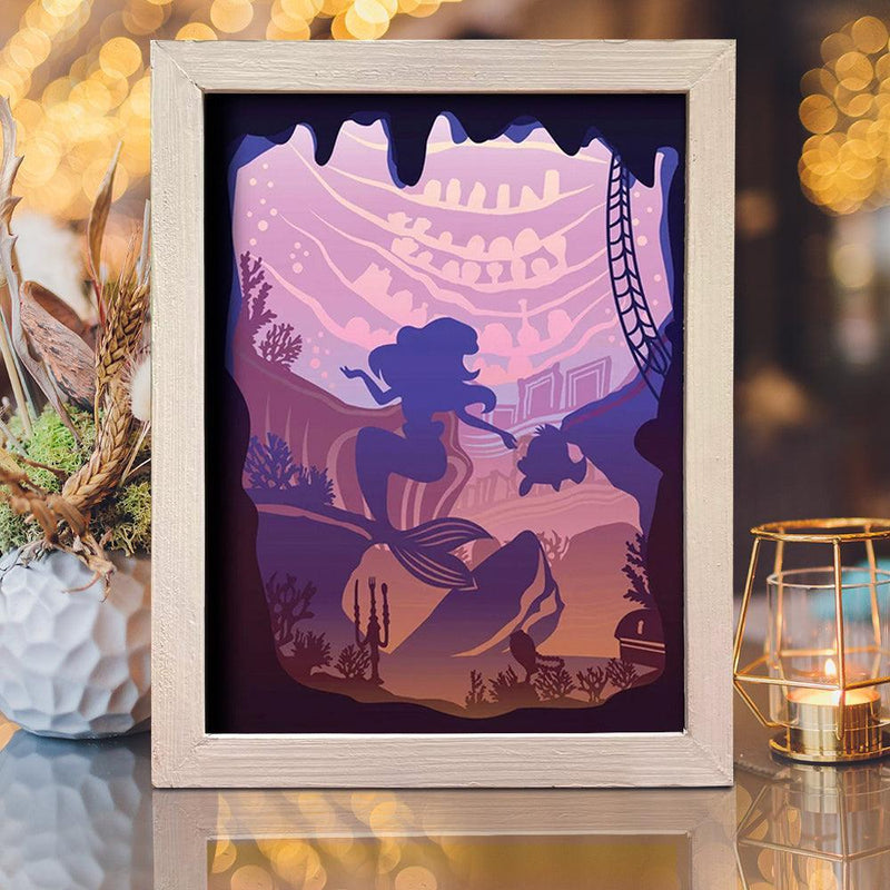 Mermaid 6 – Paper Cut Light Box File - Cricut File - 20x26cm - LightBoxGoodMan - LightboxGoodman