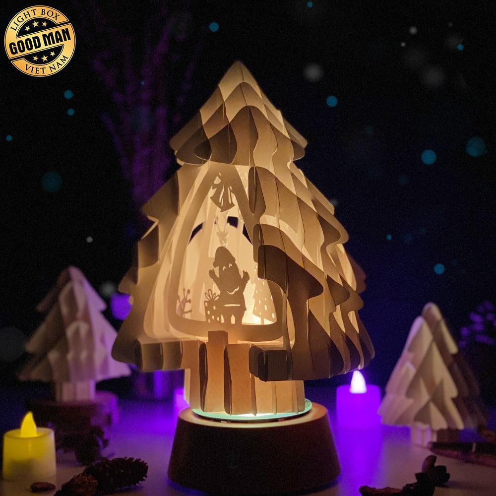 Merry Christmas 1 - 3D Pop-up Light Box Pine File - Cricut File - LightBoxGoodMan - LightboxGoodman
