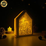 Merry Christmas 1 - Paper Cut House Light Box File - Cricut File - 13x19 cm - LightBoxGoodMan - LightboxGoodman