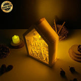 Merry Christmas 1 - Paper Cut House Light Box File - Cricut File - 13x19 cm - LightBoxGoodMan - LightboxGoodman