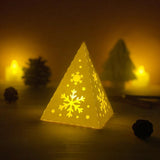 Merry Christmas 1 - Paper Cut Pyramid Lantern File - Cricut File - LightBoxGoodMan