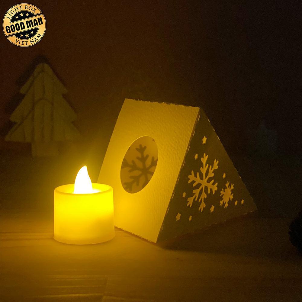 Merry Christmas 1 - Paper Cut Pyramid Lantern File - Cricut File - LightBoxGoodMan - LightboxGoodman