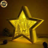 Merry Christmas 1 - Paper Cut Star Light Box File - Cricut File - 20x21cm - LightBoxGoodMan - LightboxGoodman