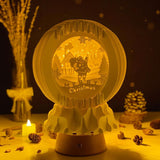 Merry Christmas 2 - 3D Pop-up Light Box Globe File - Cricut File - LightBoxGoodMan