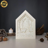 Merry Christmas 2 - Paper Cut House Light Box File - Cricut File - 13x19 cm - LightBoxGoodMan - LightboxGoodman