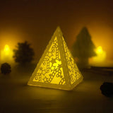 Merry Christmas 2 - Paper Cut Pyramid Lantern File - Cricut File - LightBoxGoodMan