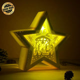 Merry Christmas 2 - Paper Cut Star Light Box File - Cricut File - 20x21cm - LightBoxGoodMan - LightboxGoodman