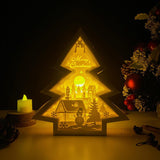 Merry Christmas 2 - Paper Cut Tree Light Box File - Cricut File - 20x22cm - LightBoxGoodMan