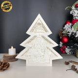 Merry Christmas 2 - Paper Cut Tree Light Box File - Cricut File - 20x22cm - LightBoxGoodMan - LightboxGoodman