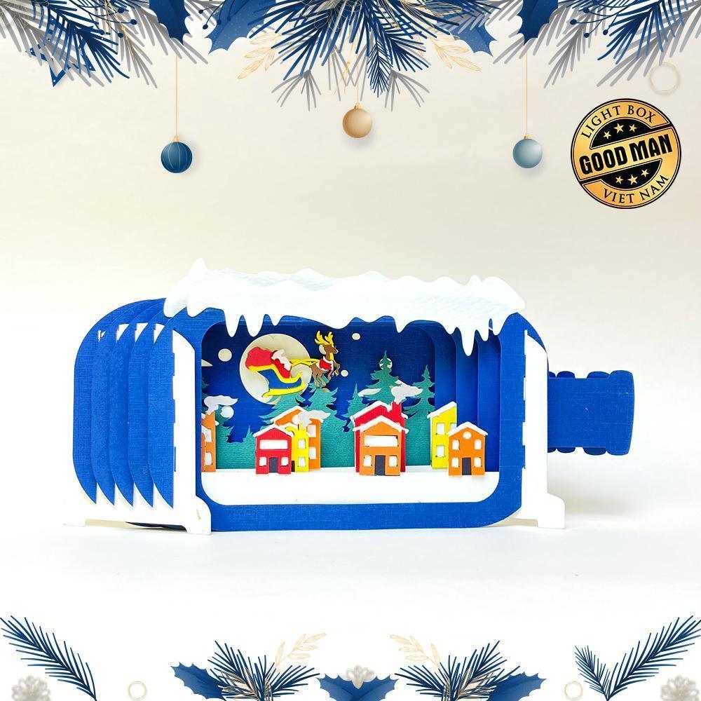 Merry Christmas 2 - Pop-up Bottle Light Box File - Cricut File - LightBoxGoodMan - LightboxGoodman