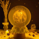 Merry Christmas 3 - 3D Pop-up Light Box Globe File - Cricut File - LightBoxGoodMan