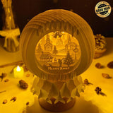 Merry Christmas 3 - 3D Pop-up Light Box Globe File - Cricut File - LightBoxGoodMan - LightboxGoodman